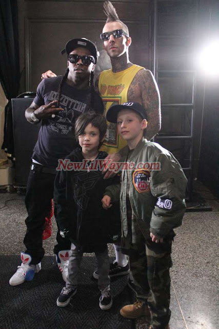 Foto do Lil Wayne na gravação do clipe Can A Drummer Get Some