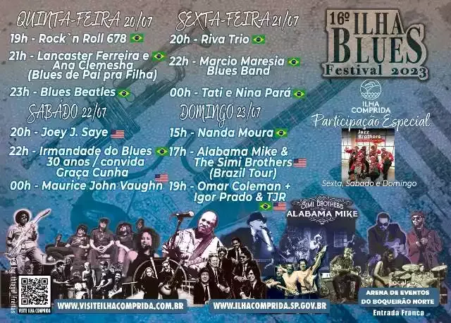 Entre os maiores Festivais do País, o Ilha Blues Internacional transformará a Ilha em capital nacional do blues nos dias 20 a 23 de Julho