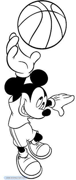 Mickey Mouse Basketball Coloring Page