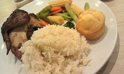 Kenny Rogers Roast Chicken Breast with Steam Vegetables and Muffin