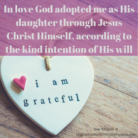 In love God adopted me!  Obeying my Father is not cold, legalistic or graceless. Loving and obeying Him are linked intrinsically in scripture.   Faith | Bible Study | Women of Action