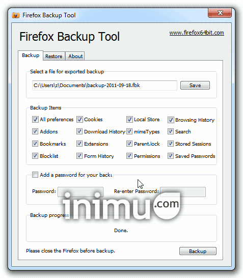 Firefox Backup Tool