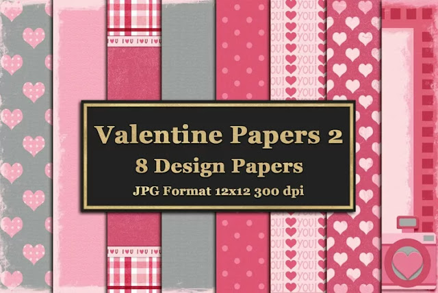 valentine's day scrapbook paper