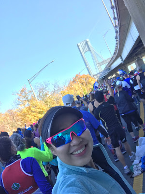 At the race corral of the 2018 TCS NY Marathon