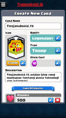 Cara membuat kartu desain sendiri di Clash Royale ... - 