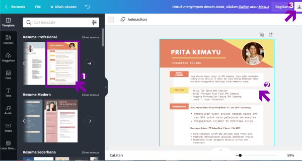 Buat CV di Canva secara Online