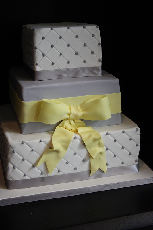 Grey and Yellow Wedding Cake Grey and Yellow