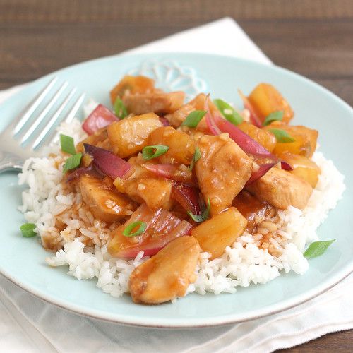 Sweet-and-Sour Stir-Fried Chicken with Pineapple and Red Onion