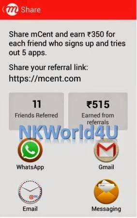 NKWorld4U mcent free mobile recharge