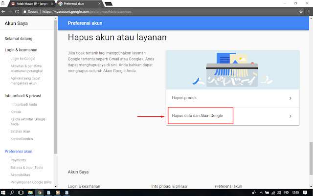 Menghapus Akun Google atau Gmail Permanen