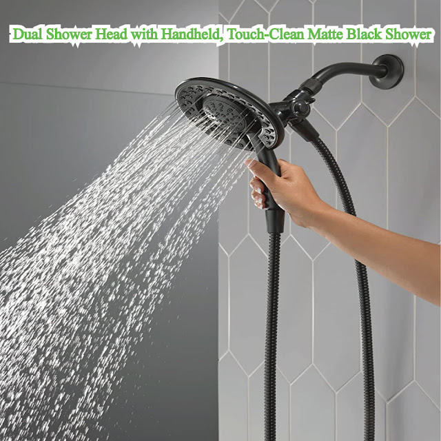 Dual Shower Head with Handheld - Touch-Clean Matte Shower