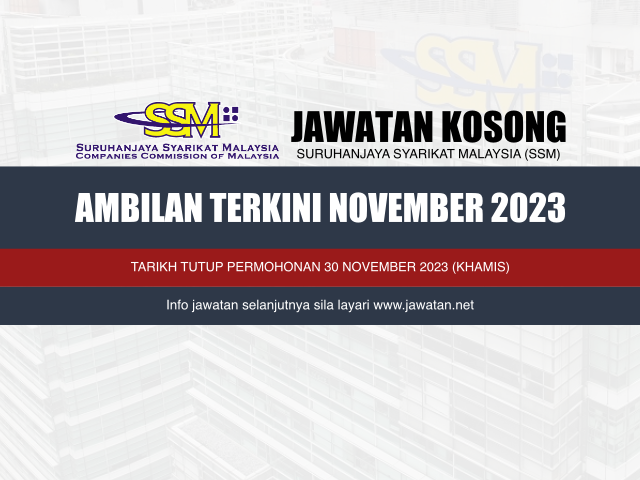 Jawatan Kosong Suruhanjaya Syarikat Malaysia (SSM) November 2023