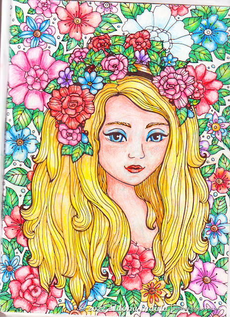 kolorowanka kobieta w kwiatach