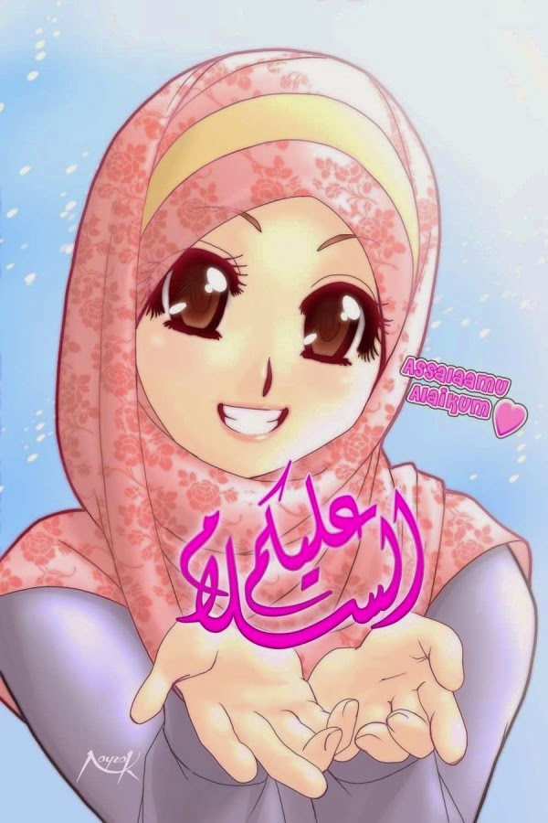 Gambar Kartun Wanita Muslimah Berjilbab Cantik dan Anggun 