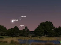 See the moon form a triangle with Venus and Spica tonight (Sept. 09).