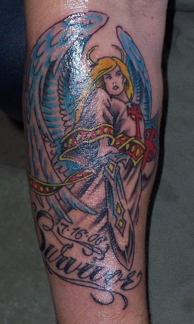 Guardian angel warrior tattoo.