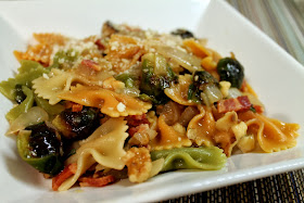Pasta with Brussels Sprouts, Bacon and Walnuts