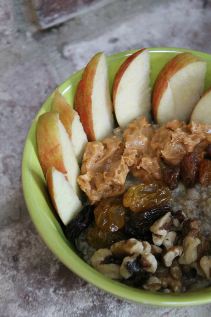 Apple Peanut Butter Steel-Cut Oatmeal