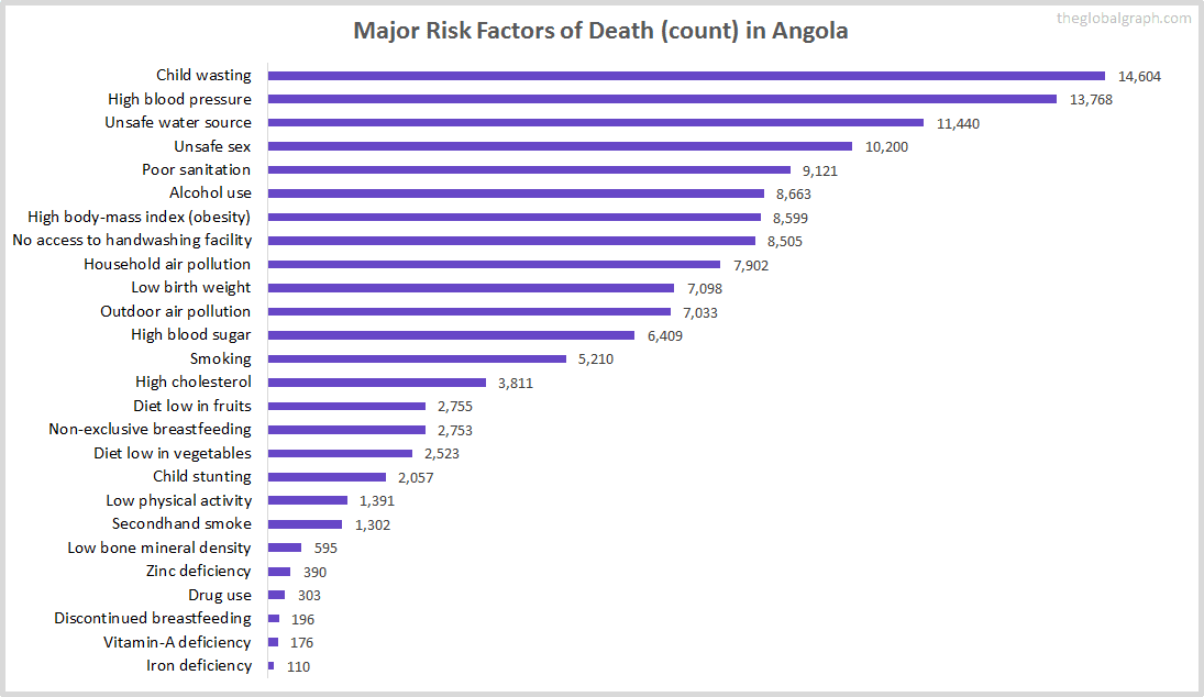 Major Cause of Deaths in Angola (and it's count)