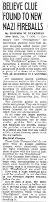 Believe Clue Found To New Nazi Fireballs New York Times - 1-7-1945