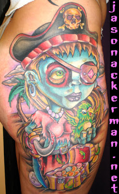 Zombie Pirate Girl Tattoos