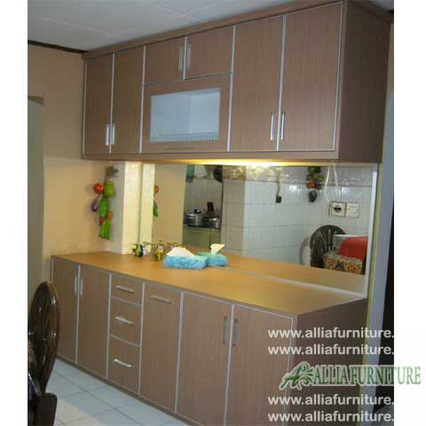 kitchen set minimalis single line pine