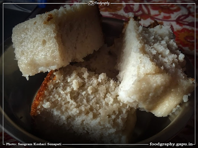 Homemade Podapitha made in Ovan for Raja Parba in Odisha