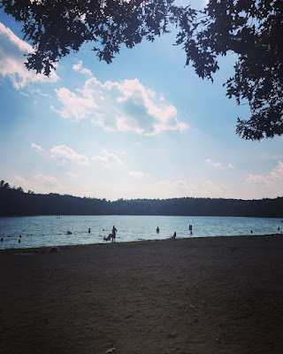 People swimming at Walden Pond