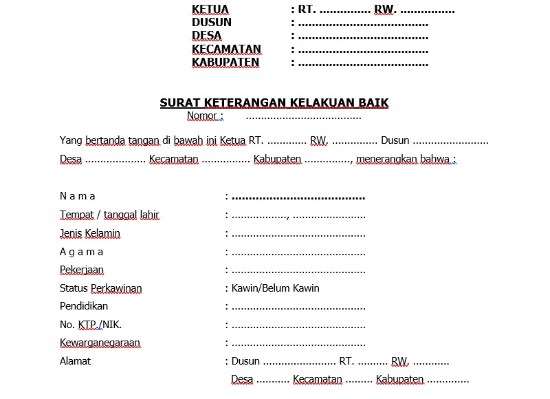 Contoh Surat Keterangan Kelakuan Baik Dari Desa Pengantar Skck Contoh Surat