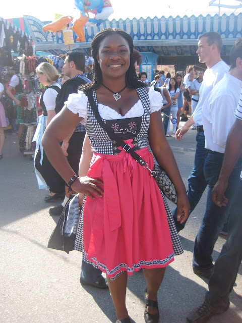 Black girl in dirndl oktoberfest