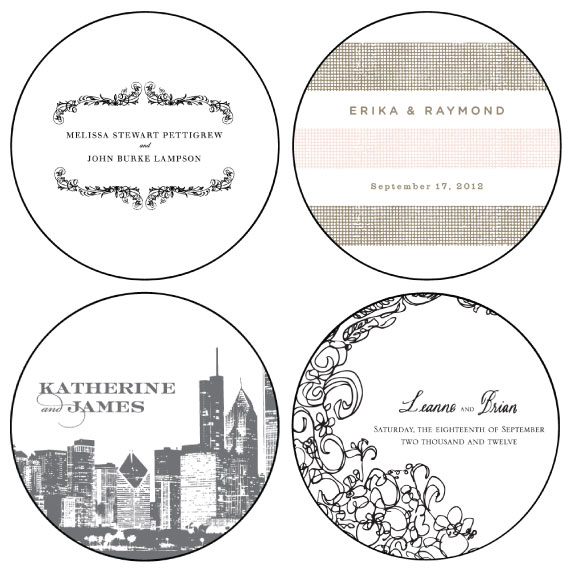 Coasters printed with your wedding motif or theme make for a perfect wedding