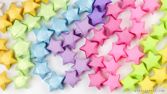 Origami lucky star atau bintang yang sudah jadi