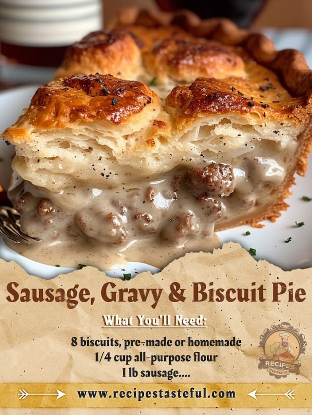 Sausage Gravy and Biscuit Pie