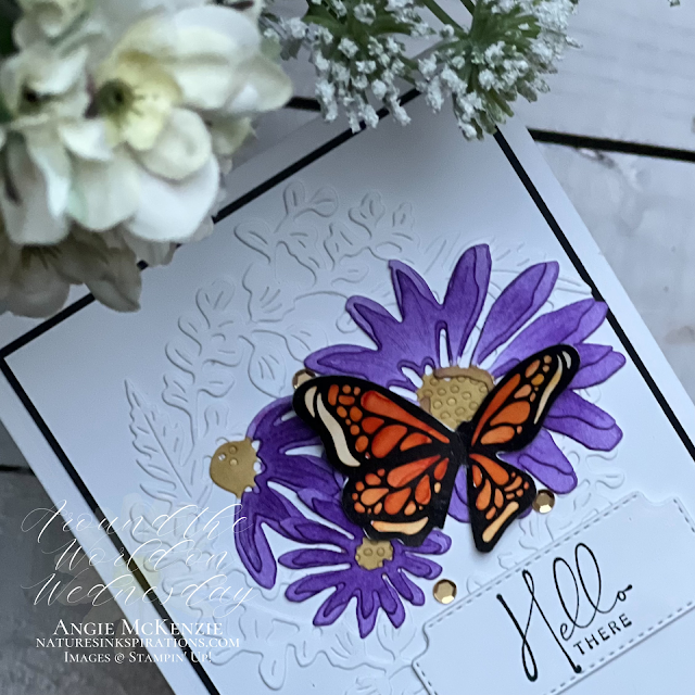 A closer look of the Cheerful Daisies Butterfly card | Nature's INKspirations by Angie McKenzie