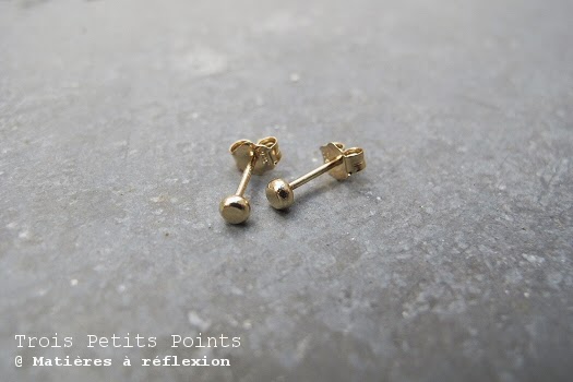 Boucles stud mini-pastilles Trois Petits Points en vermeil