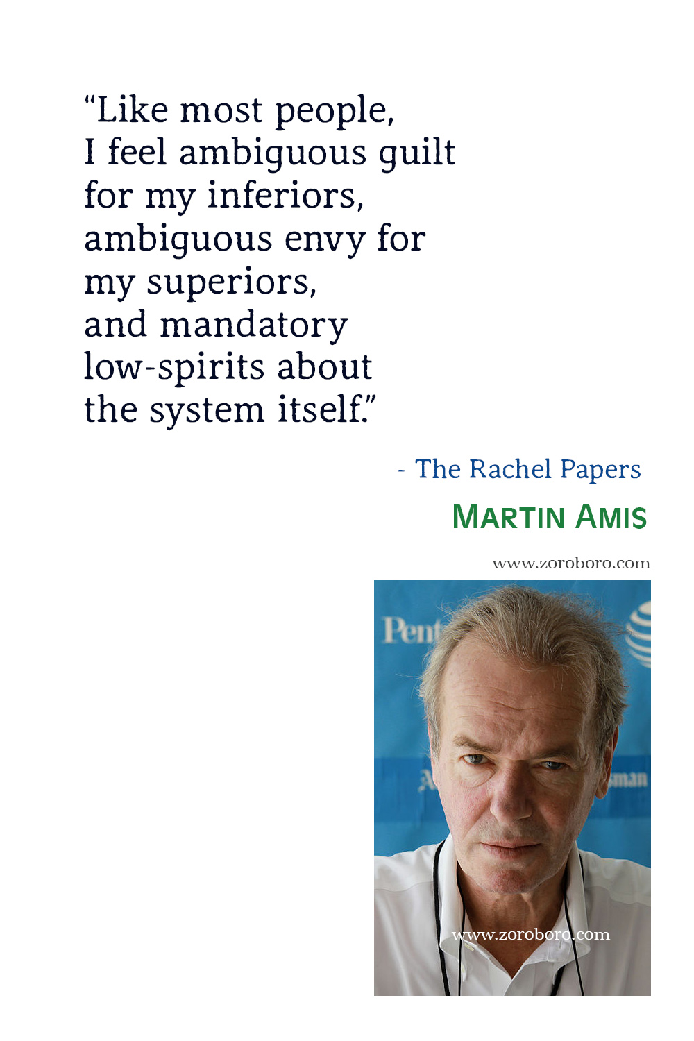 Martin Amis Quotes, Martin Amis Books, Martin Amis London Fields, Money, Time's Arrow & House of Meetings Quotes. Martin Amis Quotes