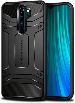 KAPAVER® Xiaomi Redmi Note 8 Pro Rugged Back Cover Case MIL-STD 810G Officially Drop Tested Solid Black Shock Proof Slim Armor Patent Design