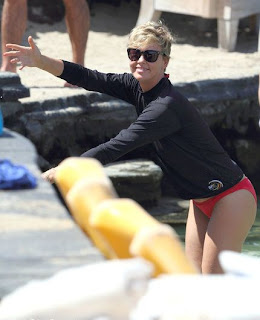 Charlize Theron Red Bikini Hawaii