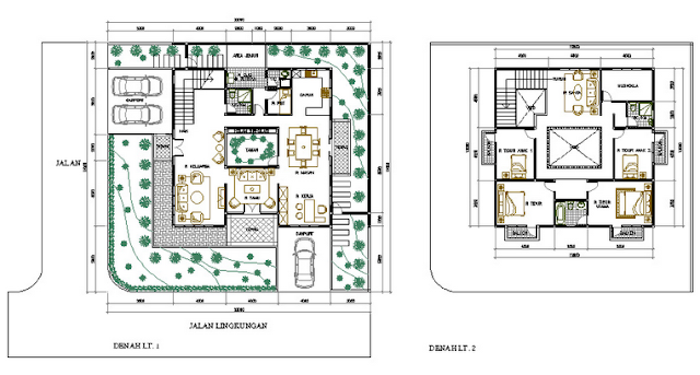 Denah Rumah Minimalis 2 Lantai