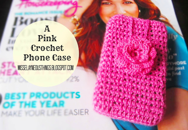 A Pink Crochet Cellphone Case