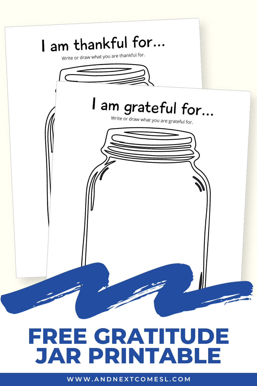 Free gratitude jar printable for practicing mindfulness - great for kids and teens!