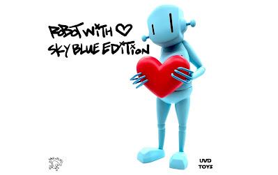 Robot with Heart Sky Blue Edition Vinyl Figure by ChrisRWK x UVD Toys