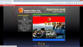 Download Contoh Pendaftaran Online Penerimaan Prajurit TNI AD