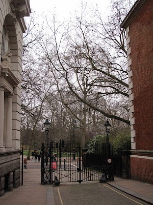 Walking to St. James's Park through Queen Anne's Gate.