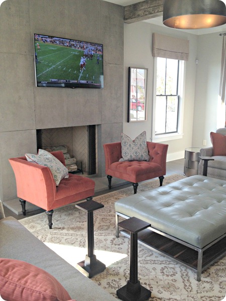 modern stone fireplace