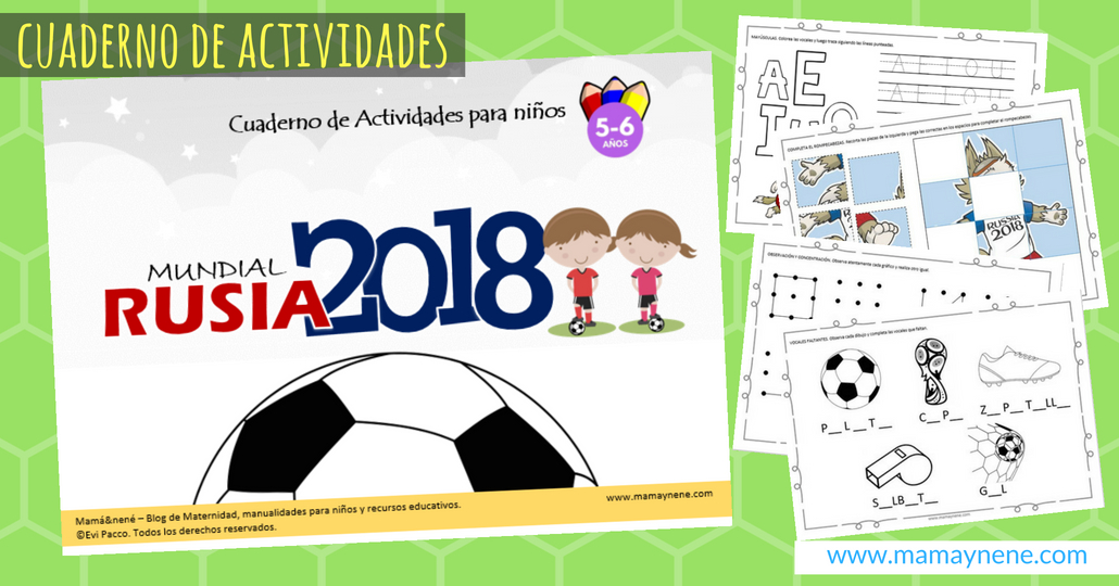 Cuaderno de Actividades para niños y niñas MUNDIAL RUSIA 