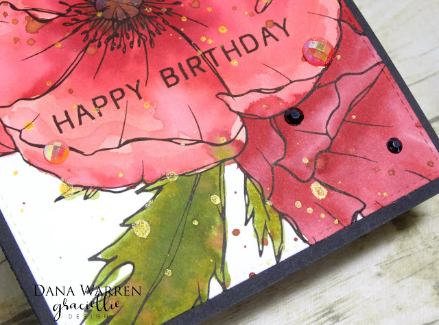 Dana Warren - Kraft Paper Stamps - Graciellie Designs - Poppy Watercoloring