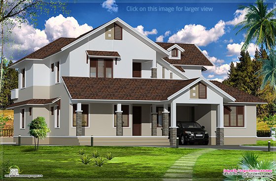 Sloping roof villa