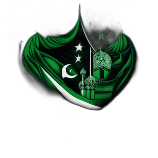 graphic design, Pakistan Independence Day, Unique, vector image, masterpiece,  Black Background,