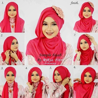 Cara memakai jilbab pasmina sifon pesta